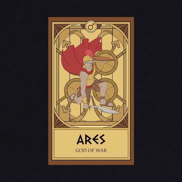 Ares Tarot Card by katieclouds